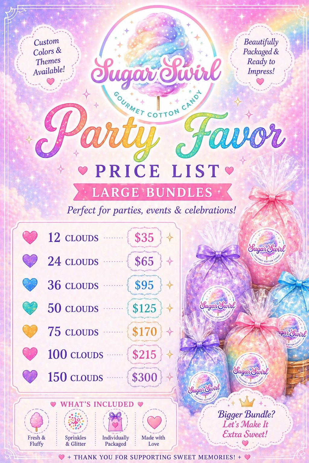 Party Favor Price List